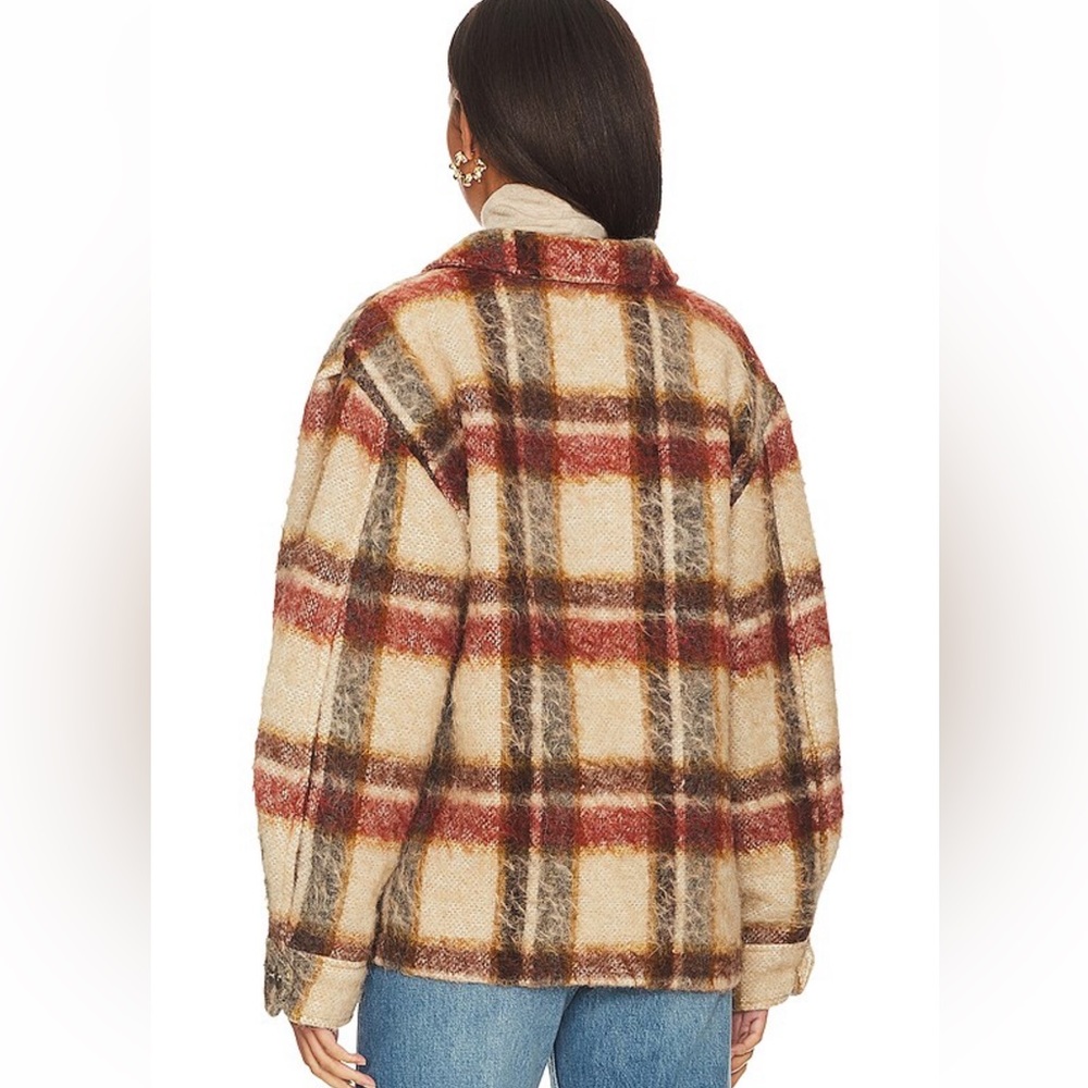 NWT ANINE BING Flynn Oatmeal Plaid Jacket Small - Picture 5 of 6